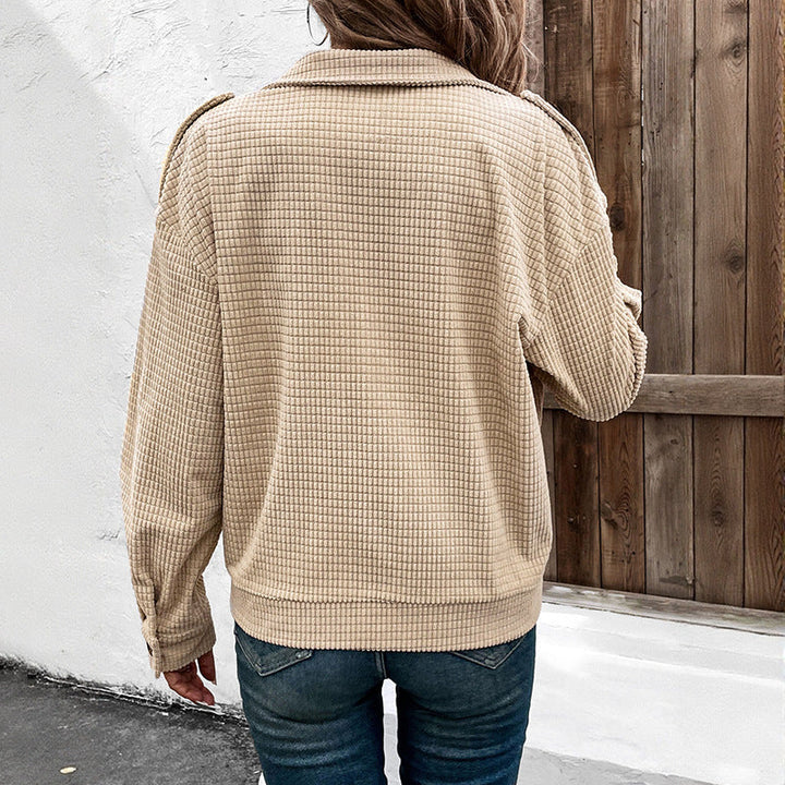 Dam Structured manchester Utility Blouson med dragkedja och Flap fickor