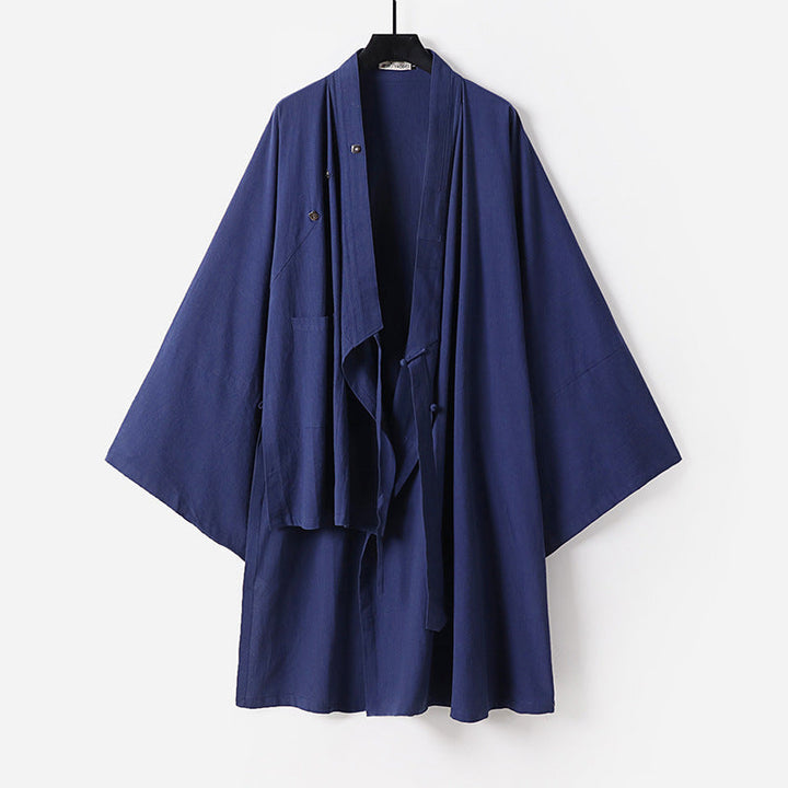 Unisex oversize-Kimono-kappa gjord bomull blend med lös passform och knytband