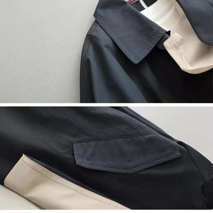 Dam oversize trenchcoat gjord andningsbar bomull blend tyg med hidden knappslå