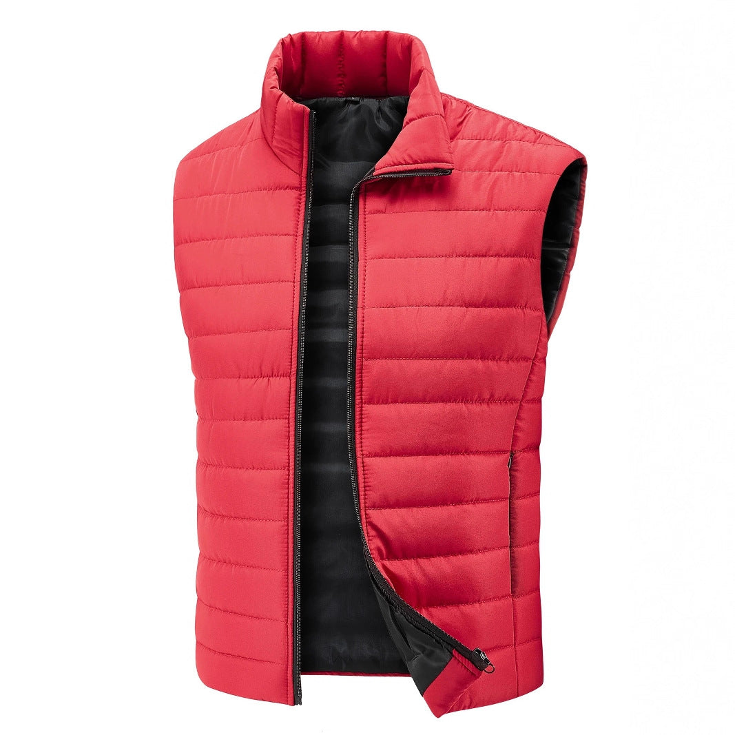 Herr Ultralight Vadderad Väst med Raised Krage och Insulating Termisk Filling