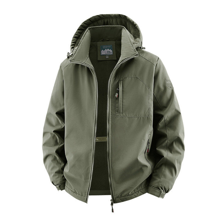 Herr Vindskyddande Softshell Termisk Jacka med Fleecefoder och Huva