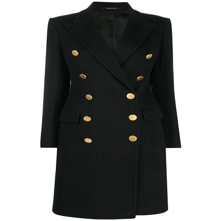 Dam Military-inspired skräddad Longcoat in Tailoring med dekorativ Metal knappar