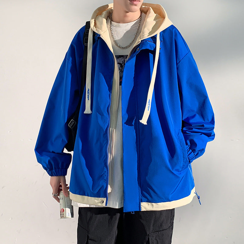 Herr two-lager softshell overlay jacka med huva, vind och vatten avvisande membran och justerbar fåll