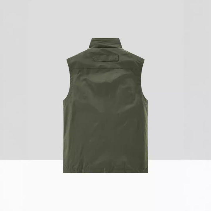 Herr Lätt Multifunctional Utomhus Utility Väst med Mesh Foder och Flera Dragkedjefickor