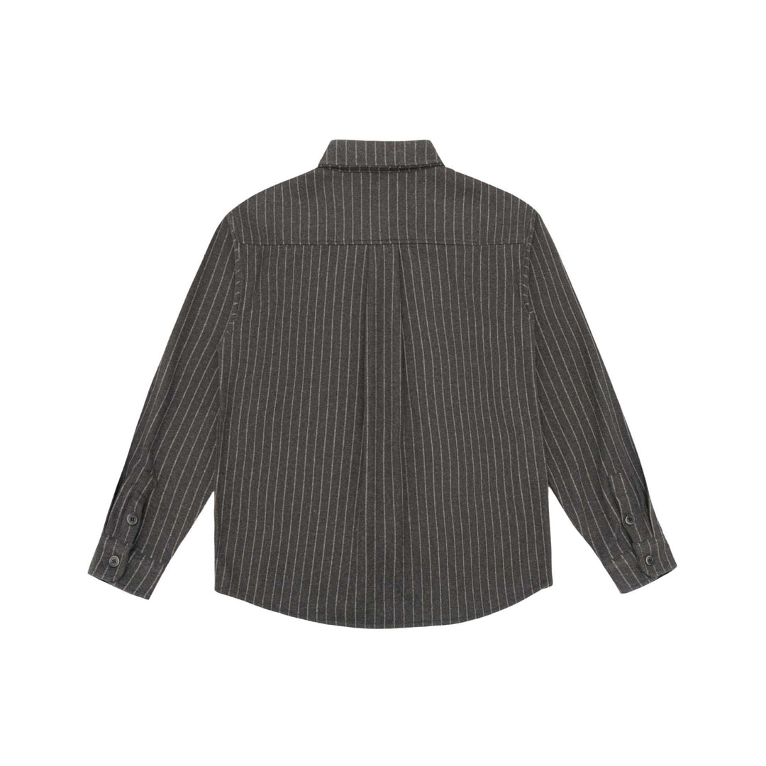 Dam Oversized Skjorta Jacka med Distinctive Axel Yoke och Pinstripes
