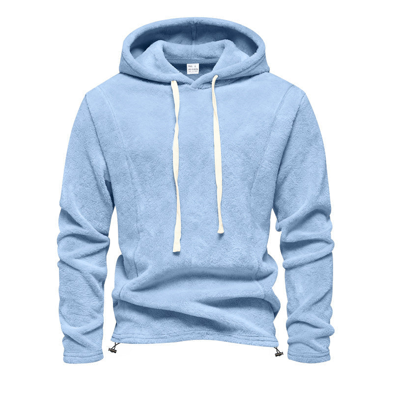 Herr Fleece Luvtröja med Huva och Adjustable Fåll