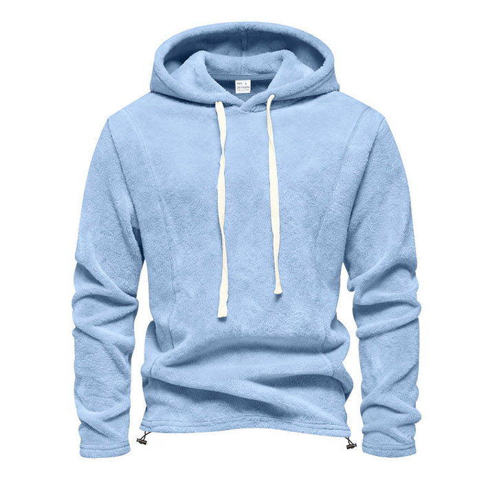 Herr Fleece Luvtröja med Huva och Adjustable Fåll