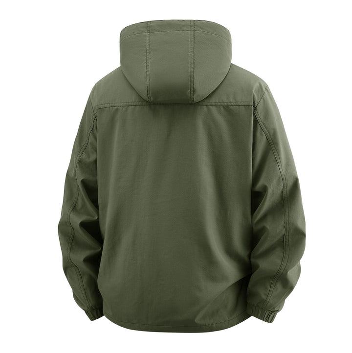 Herr Fält Utility Utomhus Jacka med Huva, Multi-Pockets och Mesh Foder