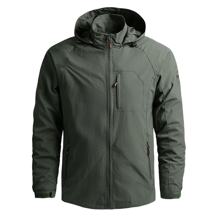 Herr Multifunktionell Övergångsjacka med Justerbar Huva Design