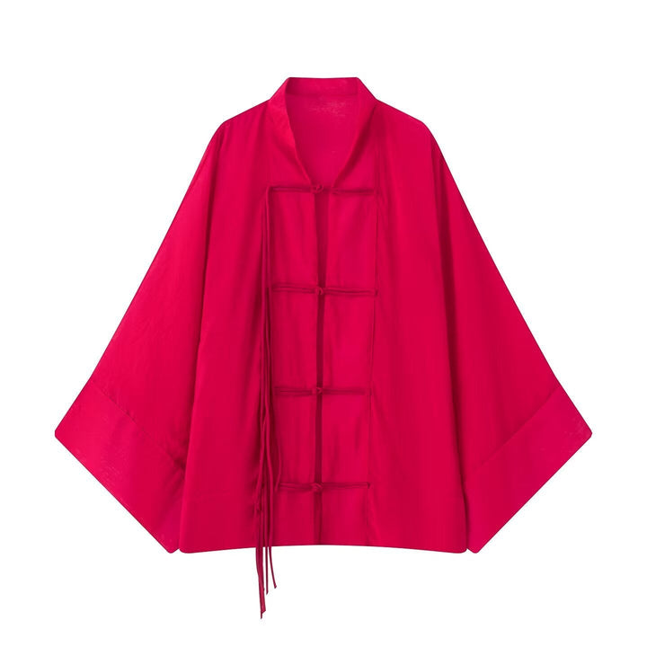 Dam Oversize Kimono-Cape med Traditional Toggle Fasteners