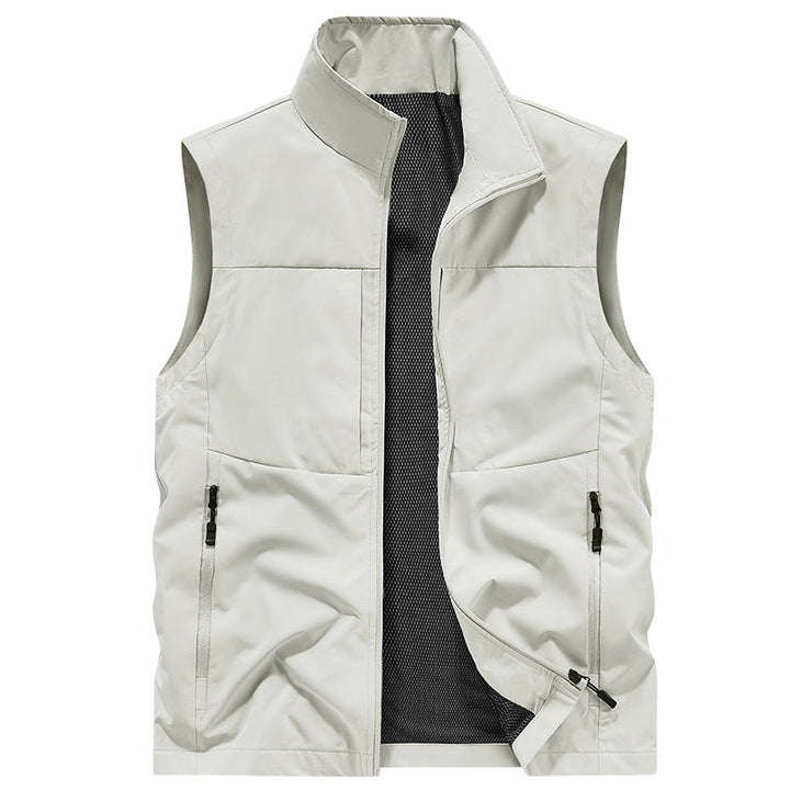 Herr Lätt Utomhus Utility Väst med Mesh Foder, Wind-Resistant Microfiber och Säker Dragkedjefickor