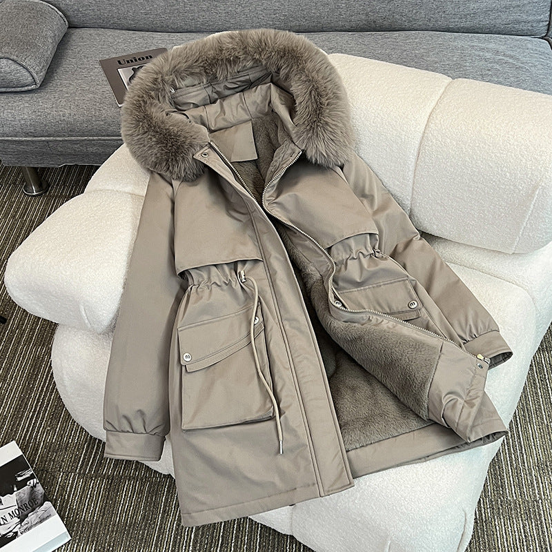 Dam modeable vinter parka med Cozy innerfoder och Praktisk Fickor