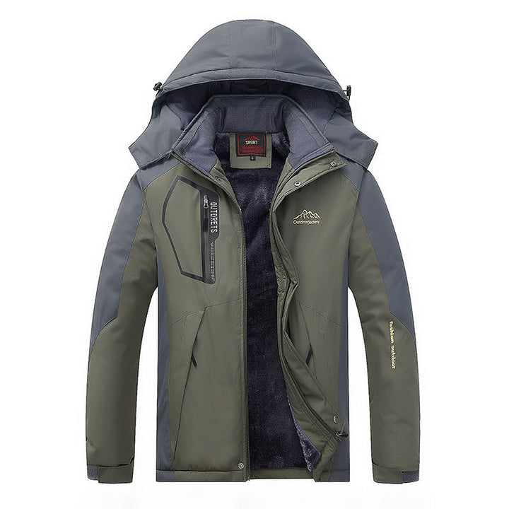 Herr Technical Utomhus Parka med Teddy Fleece Interior Foder, Welded Yttre Skal och Multifunction Fickor