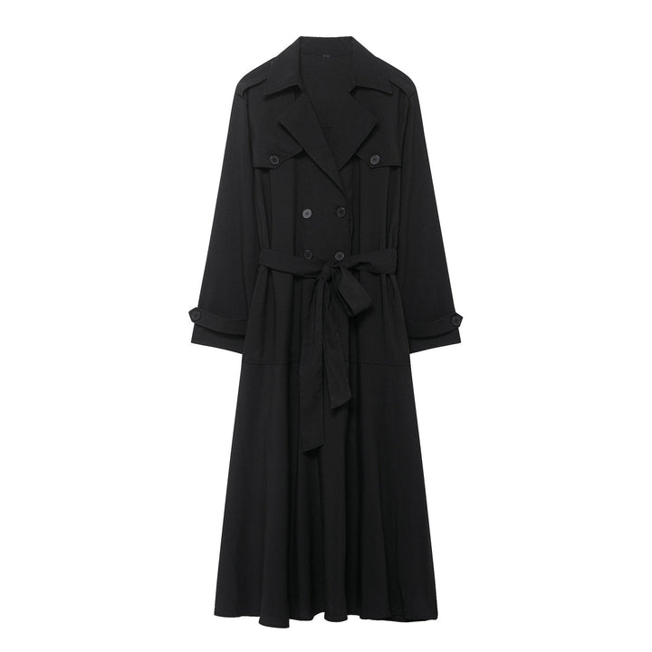 Dam Maxi trench med figure-flattering knytband och double knappslå