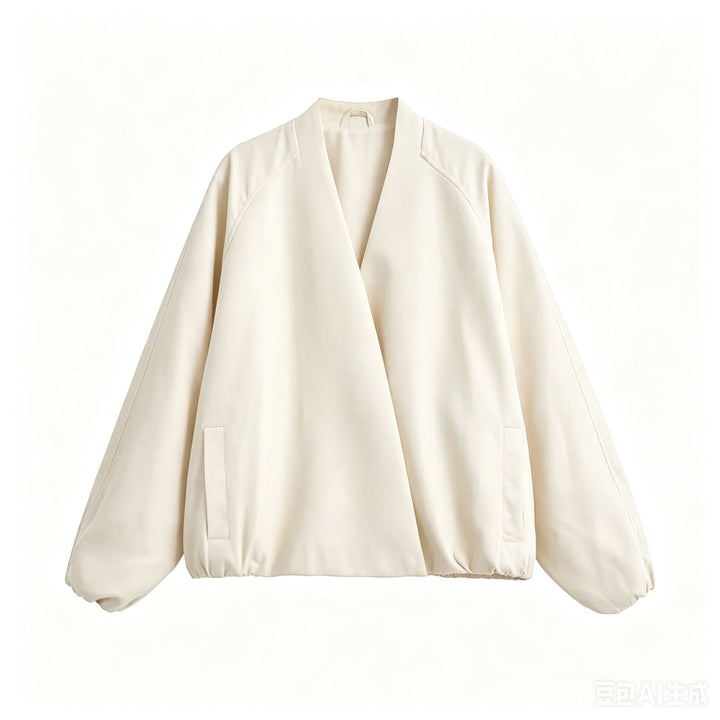 Dam oversize Kimono övergångsjacka med Raglan ärmar och Elastic fåll