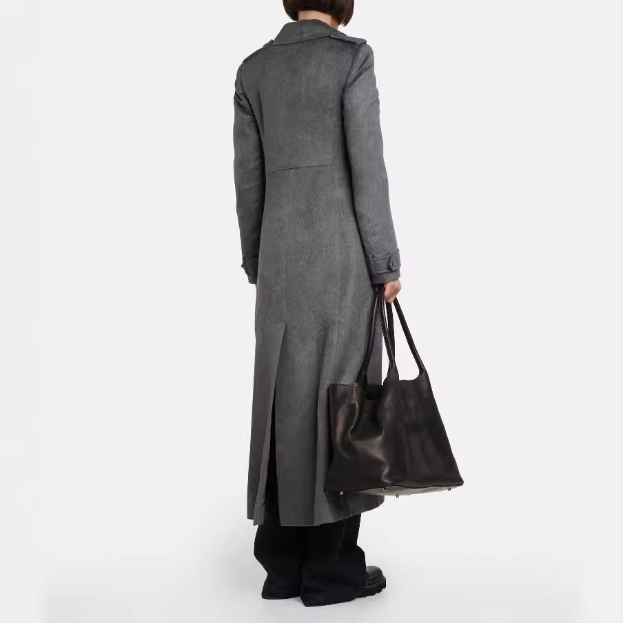 Dam Floor-Length Double-Breasted kappa in Vintage Tailoring med vid Shawl krage