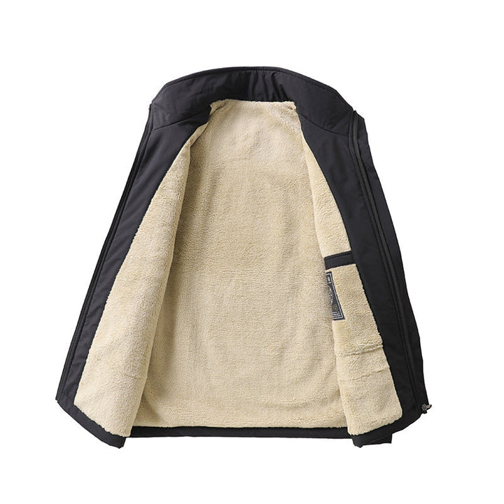 Herr Insulated Utomhus Utility Väst med Teddyfoder och Fram Lock Fickor