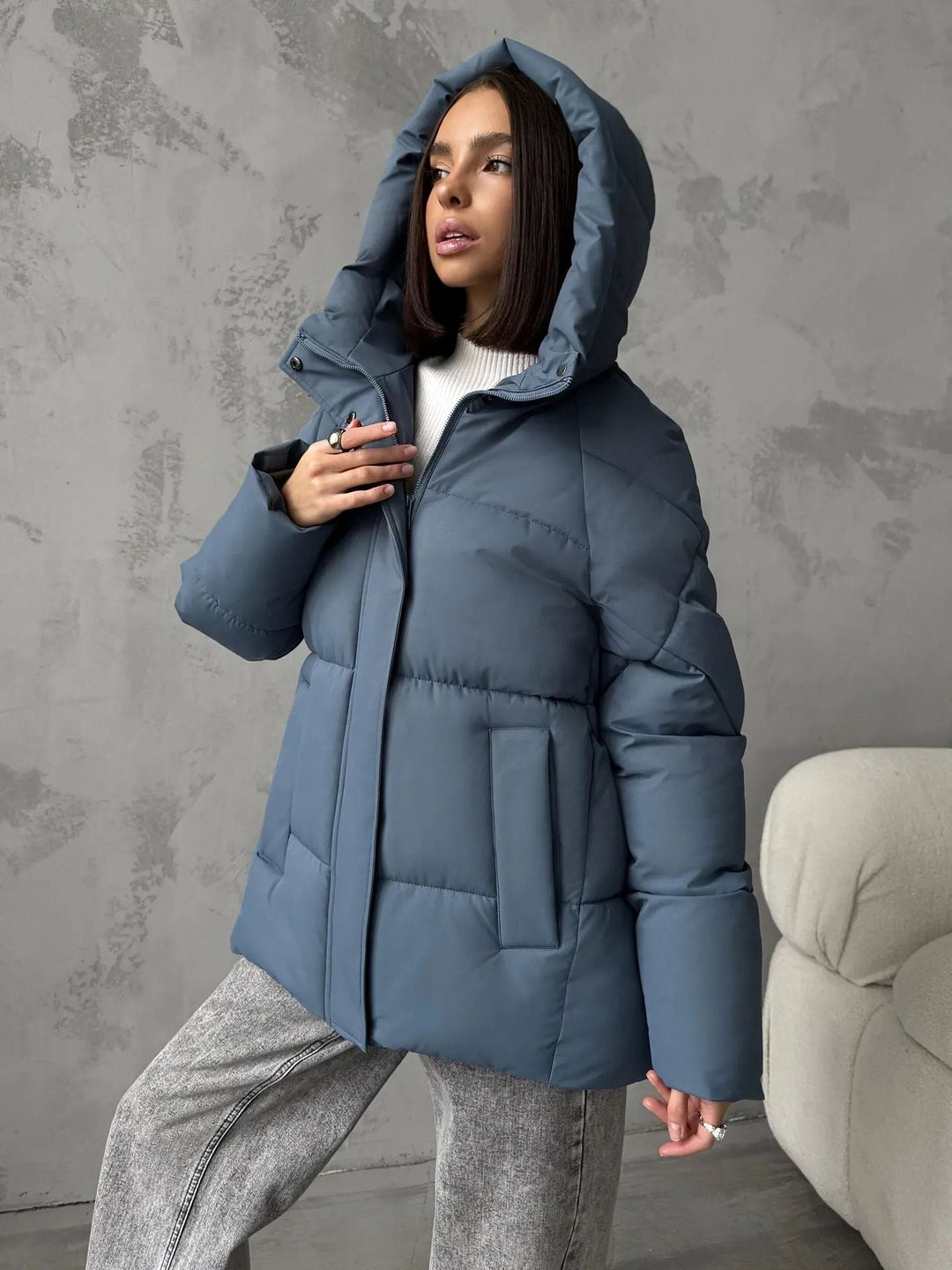 Dam modern oversized dunjacka