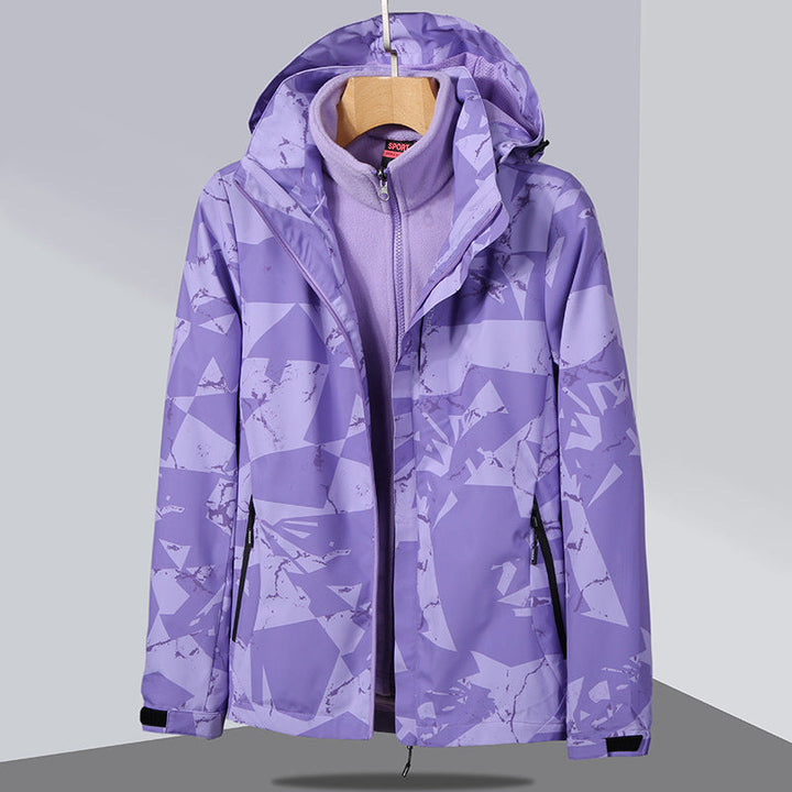 Dam två-layer softshelljacka med removable fleece inner jacka och huva