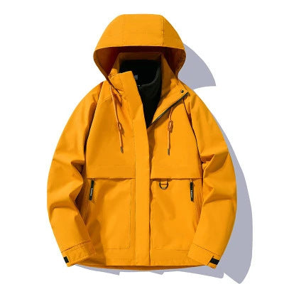 Dam med huva Utility Parka med vattentät membrane, stor framfickor &amp; justerbar fåll