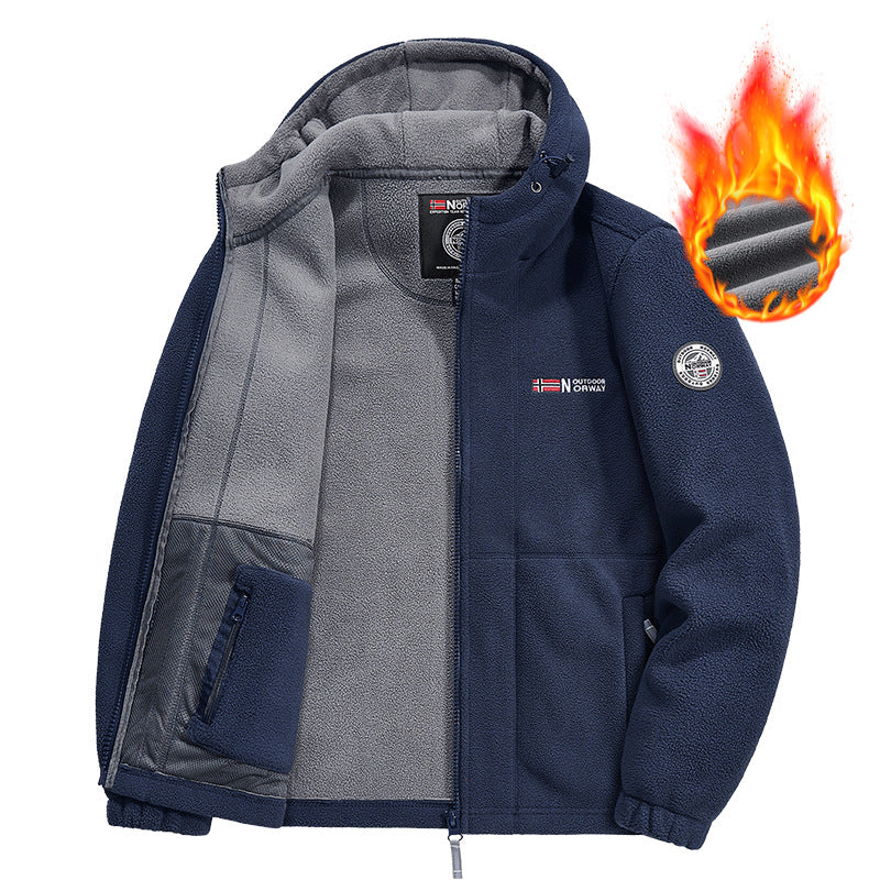 Herr Fleece Jacka med Praktisk Krage Protection