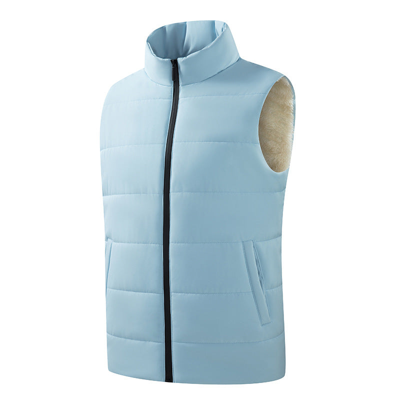 Herr Vadderad Wattierte Weste med Fleece‑Futter och Ståkrage
