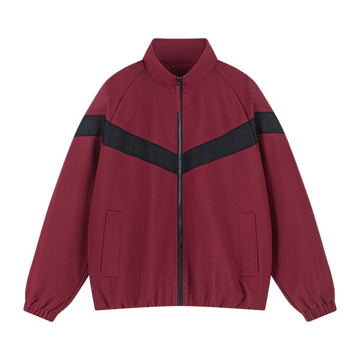 Unisex Lätt Training Jacka i Retro Sports Stil med V-Shaped Reflective Insert