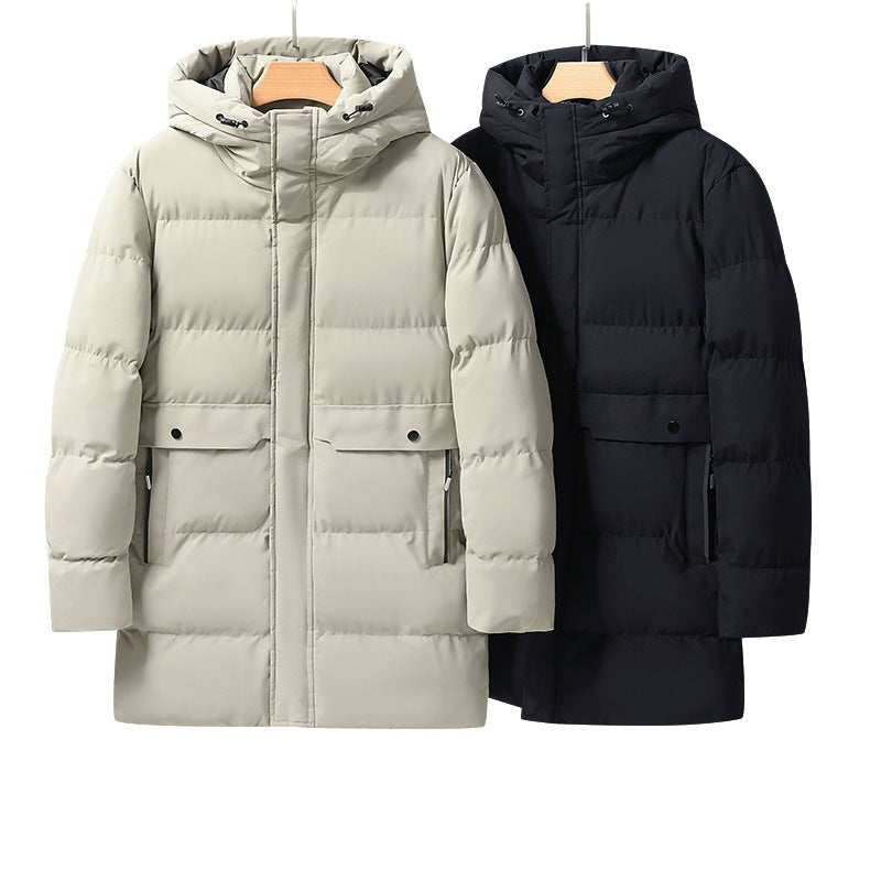Herr Longer Quiltad Vinter Parkas med Huva, Vattenavvisande Ytter Skal &amp; Heat-Reflective Innerfoder