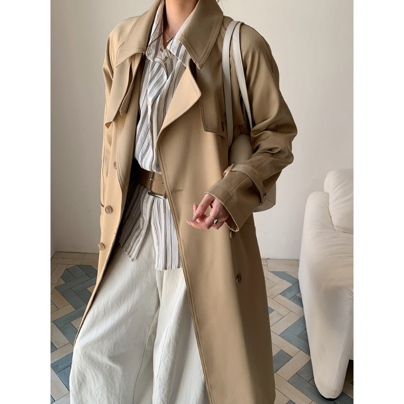 Dam oversize trenchcoat med Double Breasted, midjebälte och Epaulettes