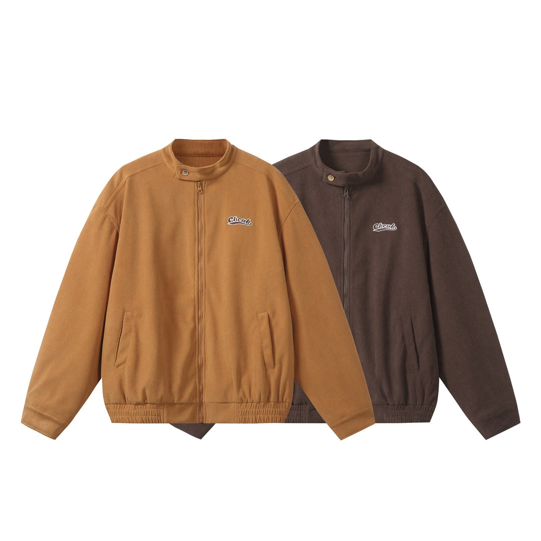 Unisex Ledig-Fitting Manchester Blouson Jacka med Ståkrage, Hel-Length Dragkedja, och Elastic Fåll