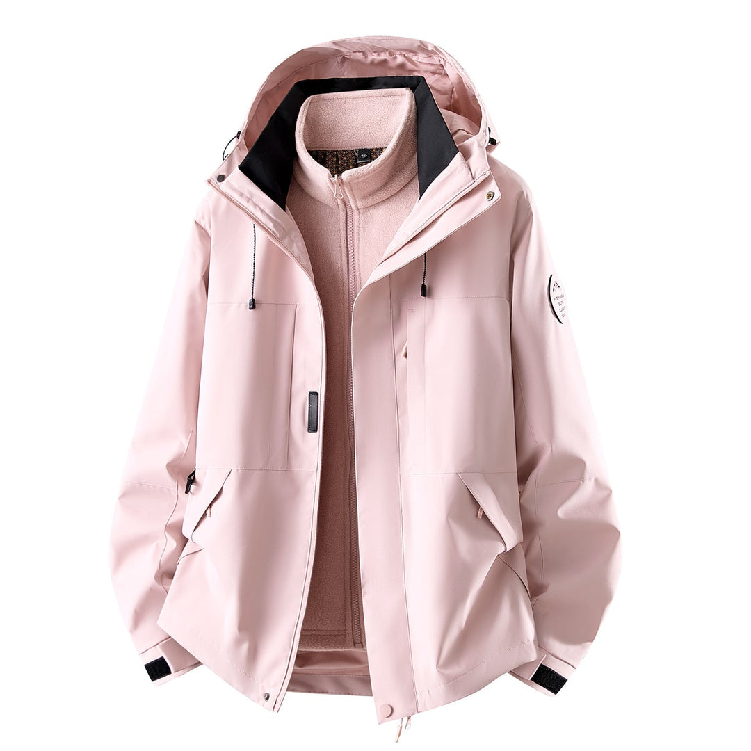 Dam Three-Piece Vattentät Outdoor Jacka med Removable Fleece Inner Layer