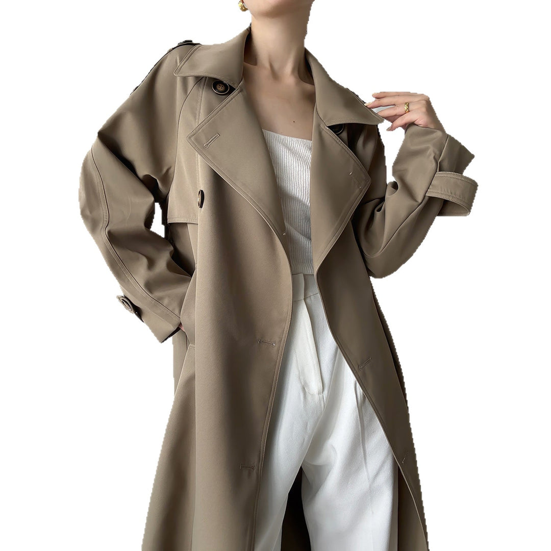 Dam oversize trenchcoat med Raglan ärmar och Double-Breasted knappslå