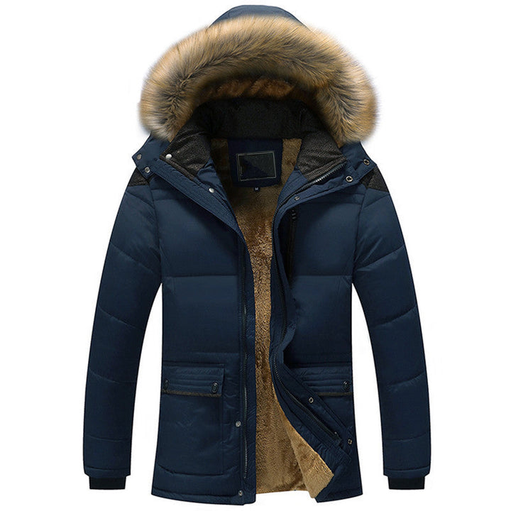 Herr Insulated Urban Parka med Teddy Fleecefoder, Huva och Faux Fur Trim