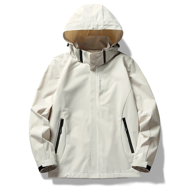 Herr Wind och Water-Repellent Softshell Jacka med Huva med Concealed Dragkedja Slå