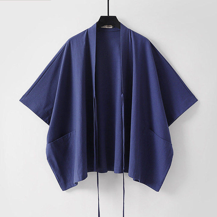 Dam oversize Kimono kofta med Tie och utanpåfickor