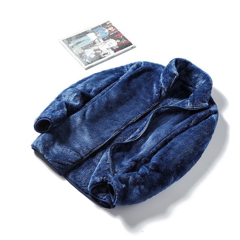 Dam mysig Teddy fleecejacka med Stand krage och Concealed dragkedja