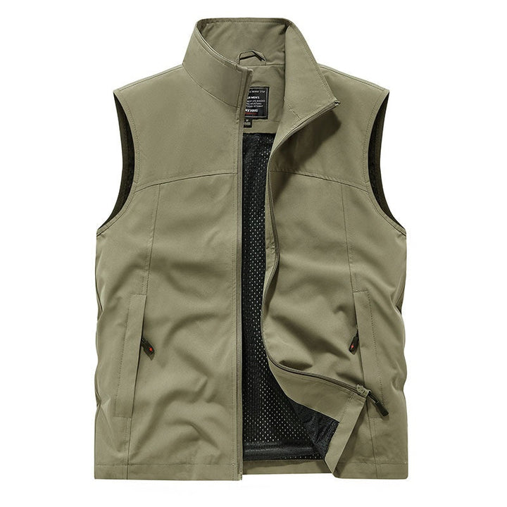 Herr Softshell Väst med Mesh Foder, Vind Resistant och Dragkedjefickor
