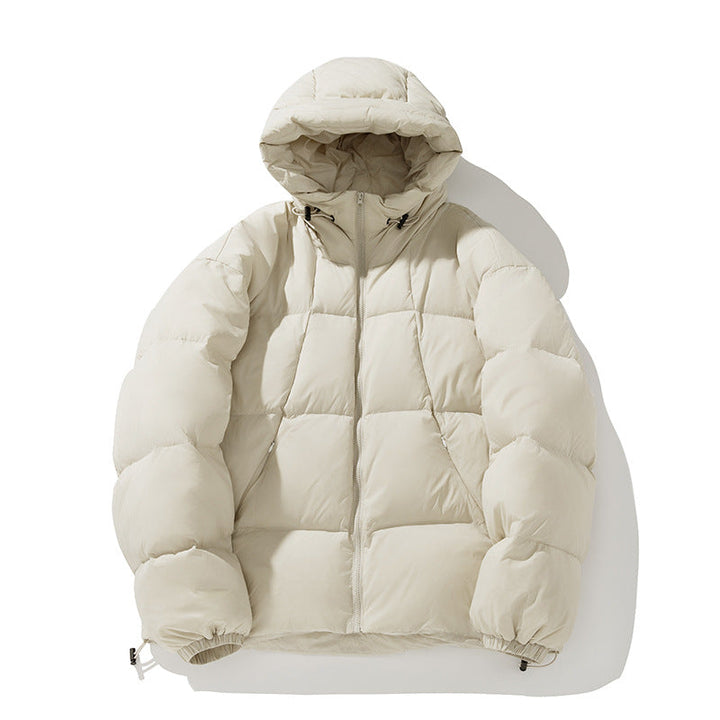 Dam Vadderad Oversize Quiltad Jacka med Huva och Drawstring