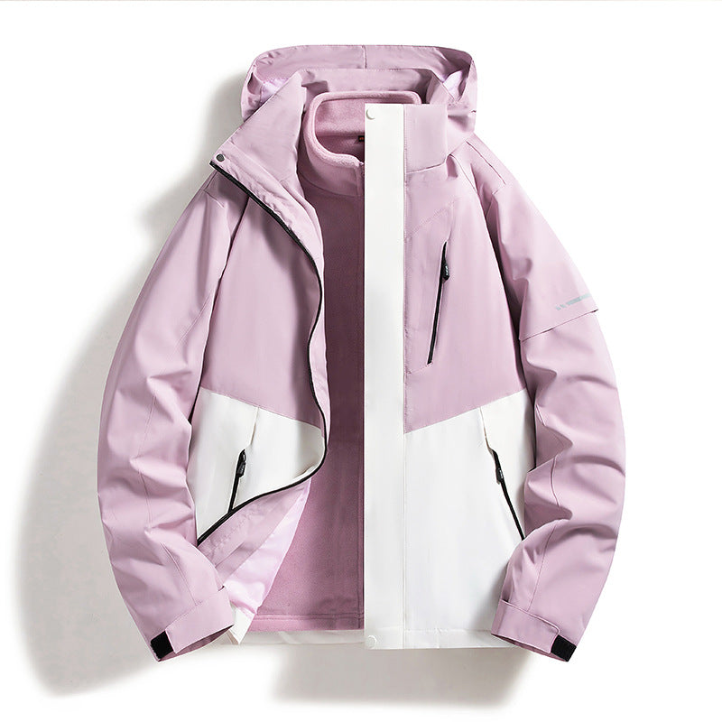 Dam weatherproof softshell ski jacka med fleecefoder och huva