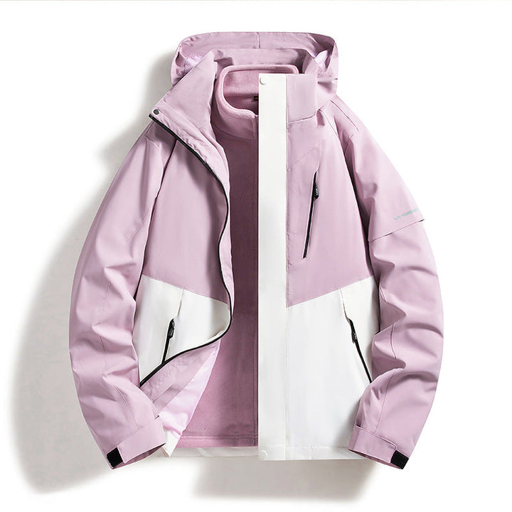 Dam weatherproof softshell ski jacka med fleecefoder och huva