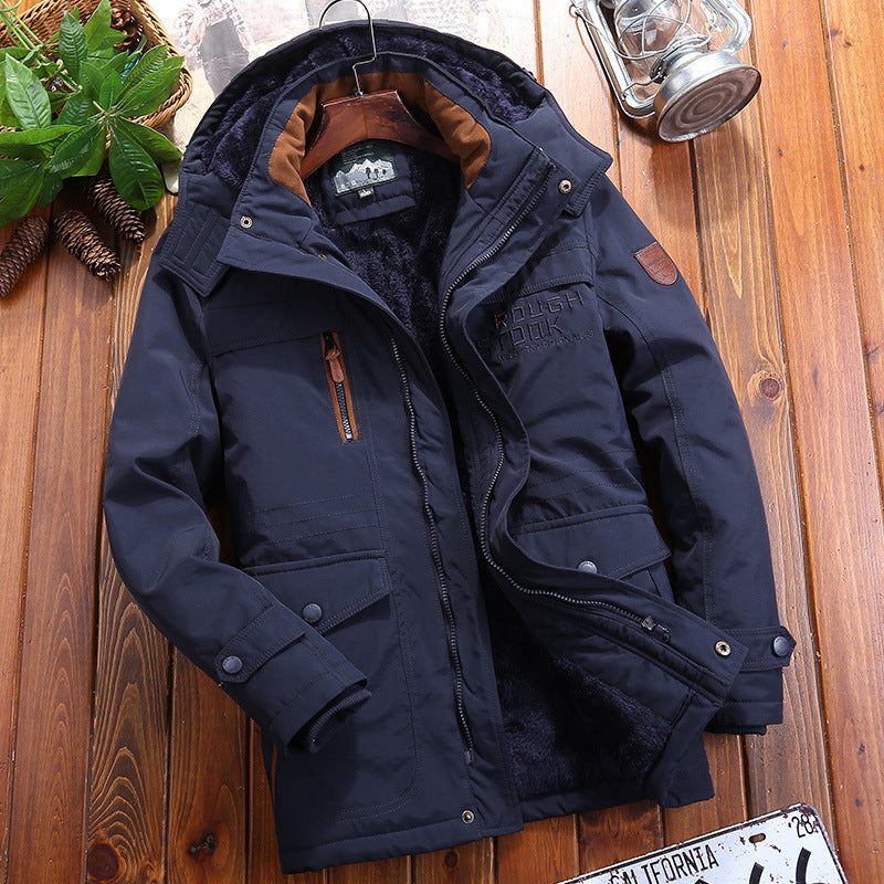 Herr Warming Canvas Fält Parka med Teddyfoder, Huva, och Multifunctional Utility Fickor