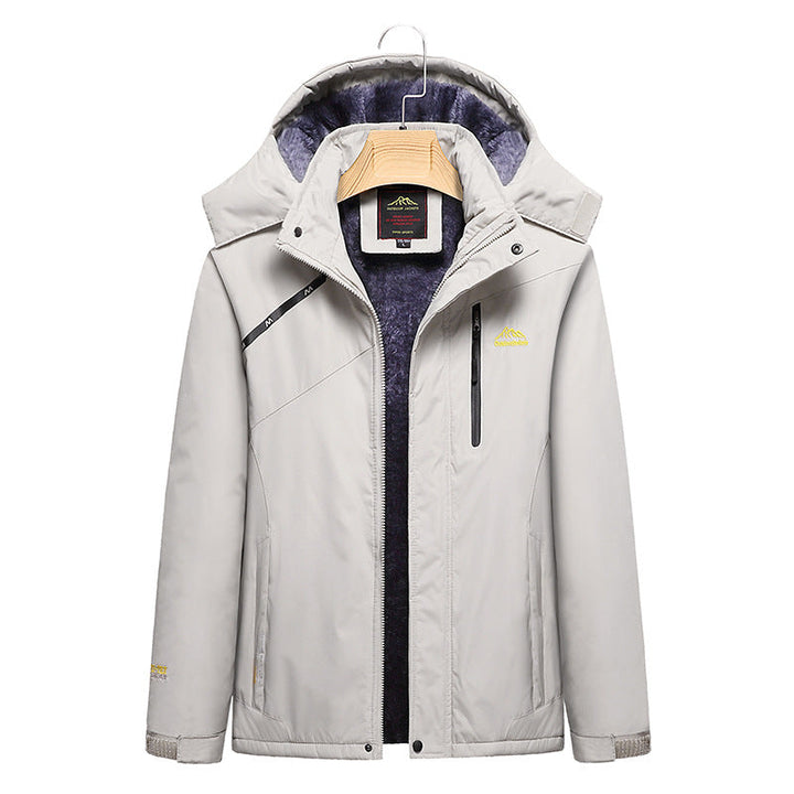Dam kviltad vinterjacka med fleecefoder, Removable huva, och vattentät softshell ytter Layer