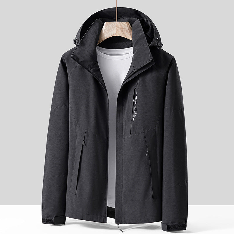 Unisex andningsbar softshell utomhusjacka in Colorblock design med justerbar huva och dold två-Way dragkedja