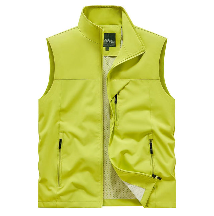 Herr ventilerande softshell Utomhus väst med Mesh innerfoder och fickor med dragkedja