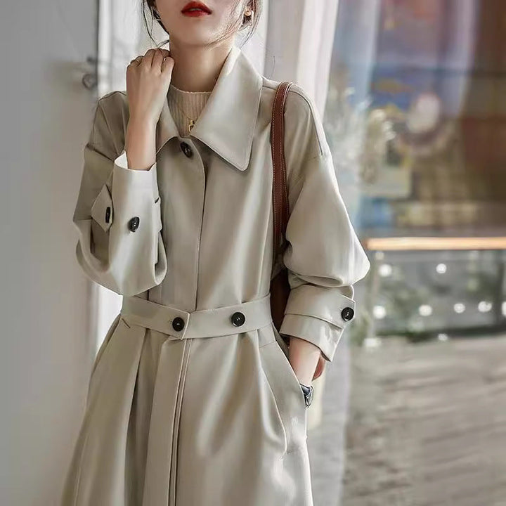Dam stilren trenchcoat med knytband