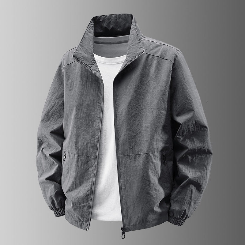 Herr Ultralight Technical Blouson Jacka med Elastisk Muddar, Dold Dragkedjefickor och Andningsbar Nylon Mix