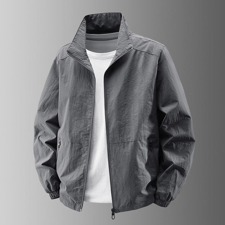 Herr Ultralight Technical Blouson Jacka med Elastisk Muddar, Dold Dragkedjefickor och Andningsbar Nylon Mix