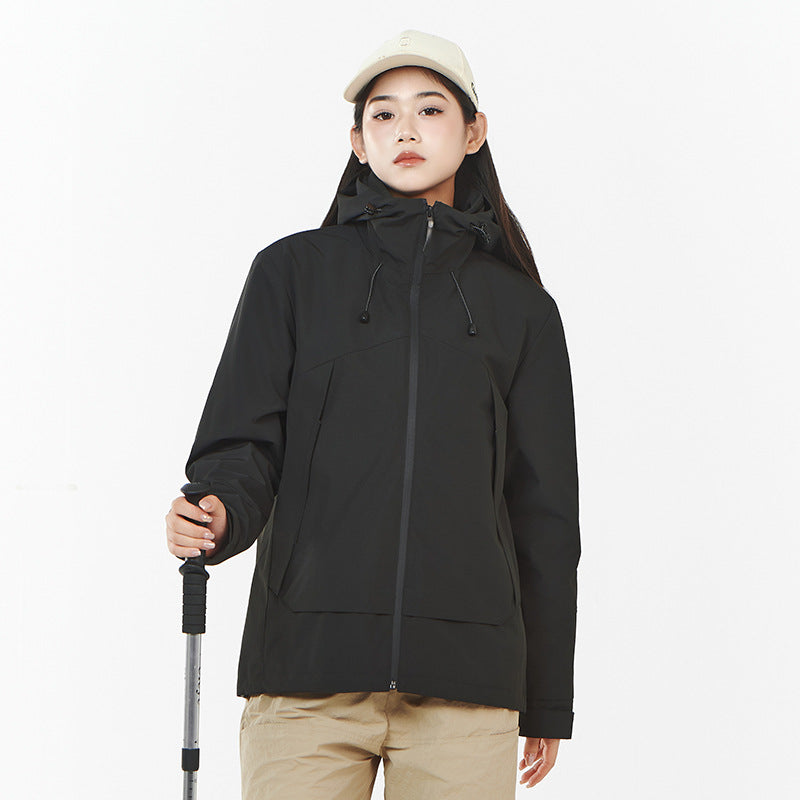 Dam lätt Wind och vattenavvisande softshell Trekking jacka med justerbar huva