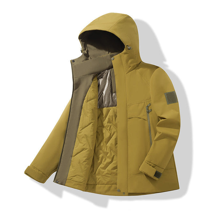 Unisex Isolerad Softshell Parka med Avtagbar Huva och Termisk Foder