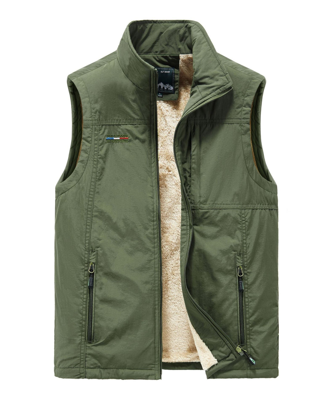 Herr Thermo Sleeveless Väst med Teddyfoder och Dragkedja
